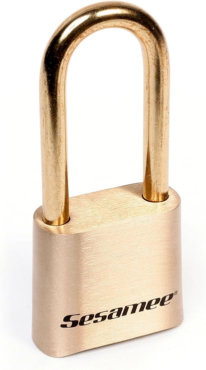 CCL Security Sesamee K0437 4 Dial Bottom Resettable Combination Brass Padlock with 2-1/4-Inch Shackle and 10,000 Potential Combinations - 5 Pack