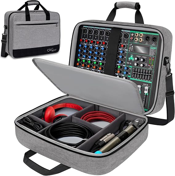 SNIGJAT Audio Mixer Case Fits RODECasterPro II with Adjustable Storage Grey