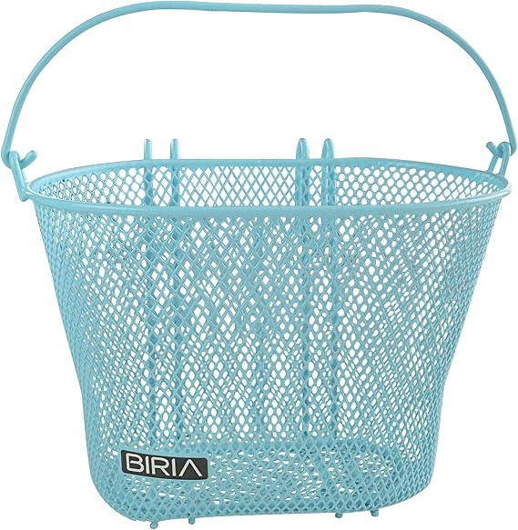 Basket with Hooks Blue, Front, Removable, Wire Mesh Small Bicycle Basket, Blue