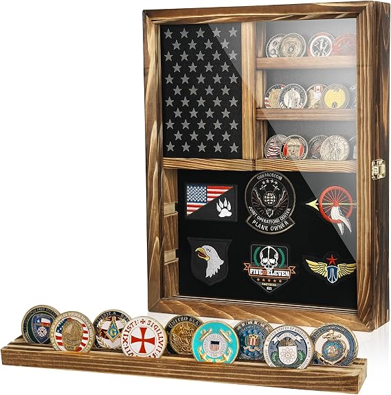 Challenge Coin Display Case, Removable Star Board, Medium