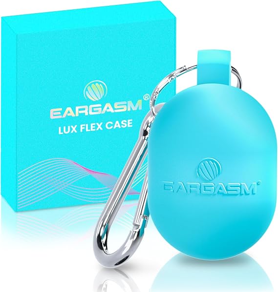 Eargasm Lux Flex Case for Earplugs - Soft Silicone Protective Carrying Case with Magnetic Closure, Keyring & Carabiner to Keep Earplugs Secure, Clean and Ready to Wear On-the-Go - 1.4 in x 2.3 in