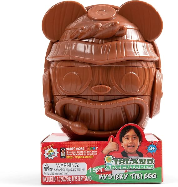 Ryan's World: Island Adventures - Mystery Tiki Egg | Discover Ryan's Island Adventure | Collectable Ryan's World Surprise Toy | for Kids Aged 3+, Brown