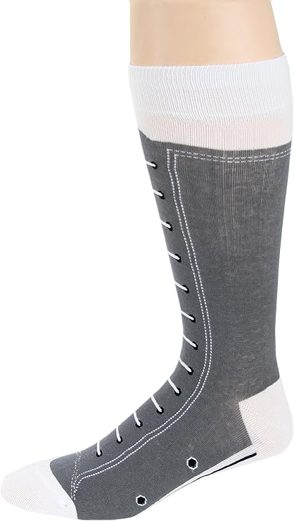 Foot Traffic, Men's Socks, High Top Sneaker (Grey), Shoe Size 7-12, One Pair.