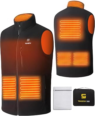 Heated Vest Men, USB Electric Heated Polar Fleece Vest Lightweight Heating Vest Battery Not Included