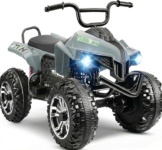 Hikole XL 24V ATV, 4 Wheelers for Kids Ages 6-14, 2 Seater, Gray