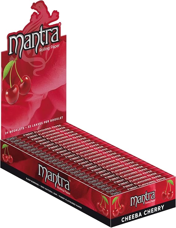 Mantra Rolling Papers Cherry 1 1/4 (78mm) - Full Box of 24 Booklets