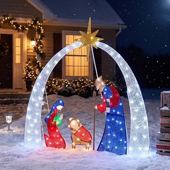 52" H Outdoor Nativity Scene Set Christmas Decorations