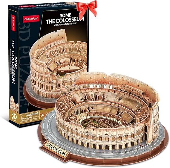 CubicFun Rome Colosseum 3D Puzzles for Adults Kids Model Kit, 163 Pieces | 163-Piece Rome Colosseum 3D Puzzles for Teen, Ideal for Family Activities, Home Decor Christmas Birthday Gifts