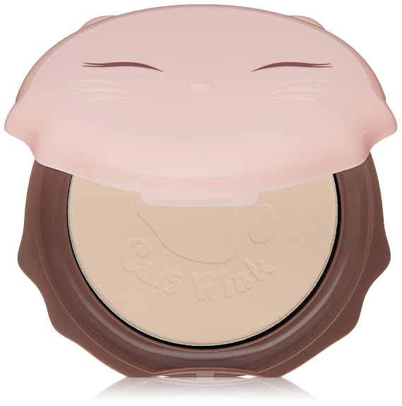 TONYMOLY Cats Wink Pressed Powder Pact - Sebum Control, Clean Finish | A thin, buildable application covers pores and controls sebum for a clean, smooth look