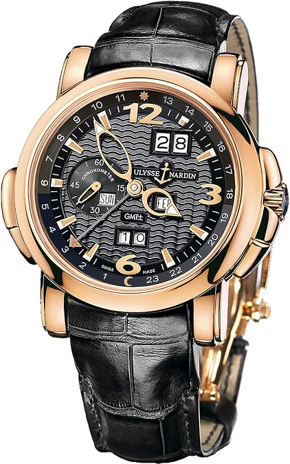 Ulysse Nardin Solid Rose Gold GMT Perpetual 42mm Mens Watch, 326-60/62