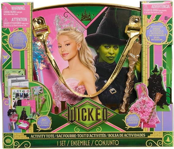 Universal Wicked Activity Tote - Kids Arts & Crafts Set with Fabric Characters, Stickers, Crown & Dress-Up Activities, Portable Craft Kit Ages 3+