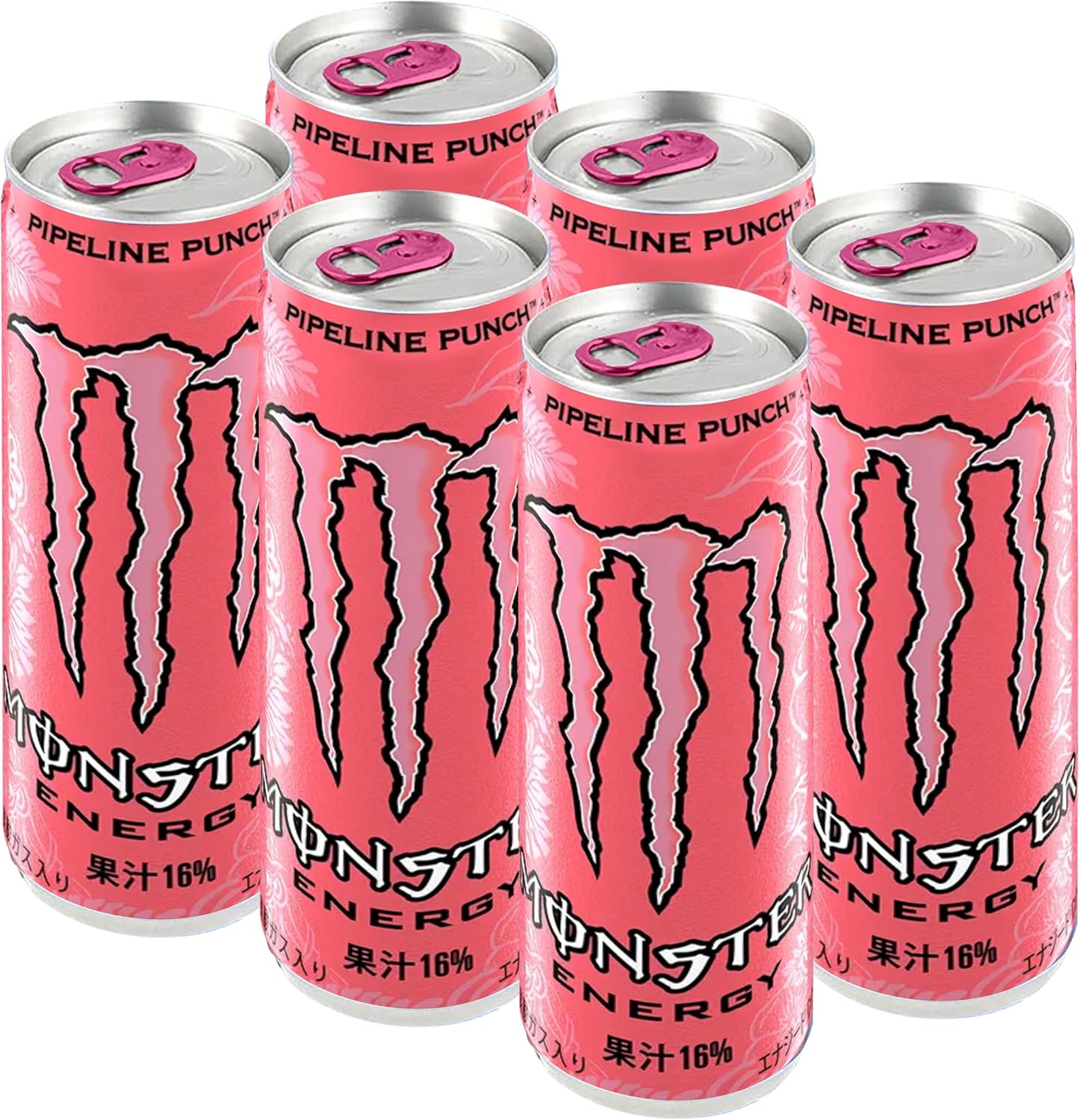Minoru Shoji Asahi Beverage Monster Pipeline Punch, 12.0 fl oz 355 ml, 6 Cans ■ Energy Drink