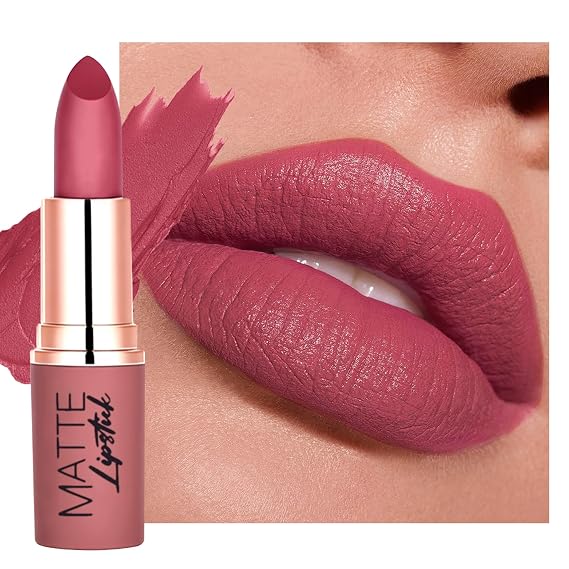 Matte Velvet Lipstick Long Lasting, Pink Cream Smooth Lipstick for Women | High Pigment, Lightweight, Buildable Color, Blendable Lip Stick, Full Coverage Transfer-Proof Lip Tint Stain Crayon Makeup-05