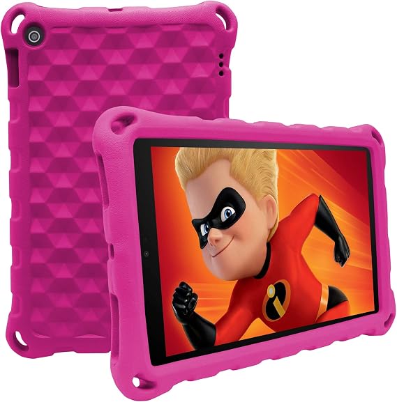 ANTIKE Fire 7 Tablet Case for Kids, 2019 New Fire 7 Case(Compatible with 9th Generation 2019/7th Generation 2017) - Shockproof Light Weight Handle Kids Friendly Case for 7 Inch Tablet(Rose)