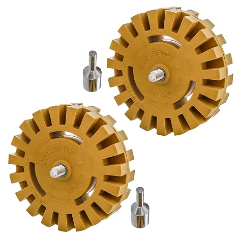 TCP Global Rubber Eraser Wheel with Drill Adapter - 4 Knobby Slotted Edge