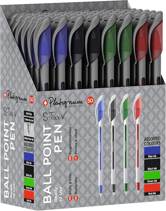 S-Tixx Ball Point Pen - Multi-Coloured [Pack of 50] Ref: 50516