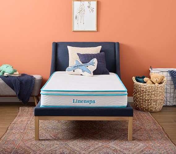 Linenspa 8 Inch Hybrid Mattress - Medium Firm Feel - Twin XL - Bed in a Box