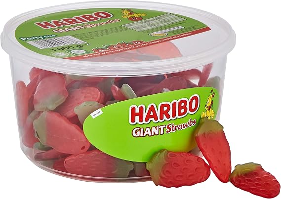 HARIBO Giant Strawberry Bulk Sweets, 1 kg