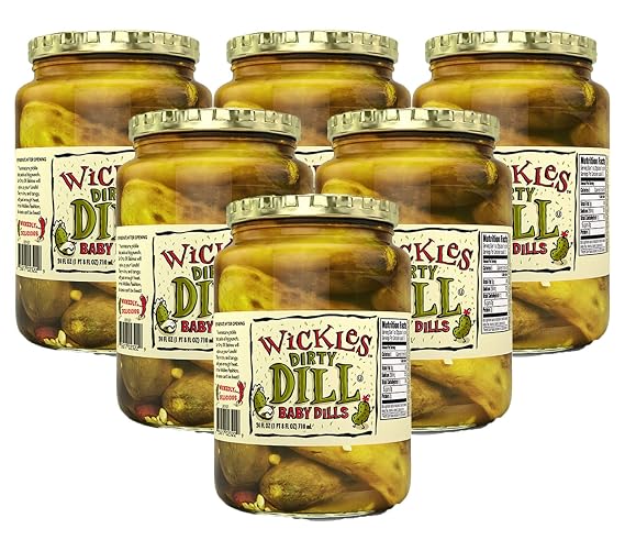Wickles Dirty Dill Baby Dills, 24 oz (Pack of 6)