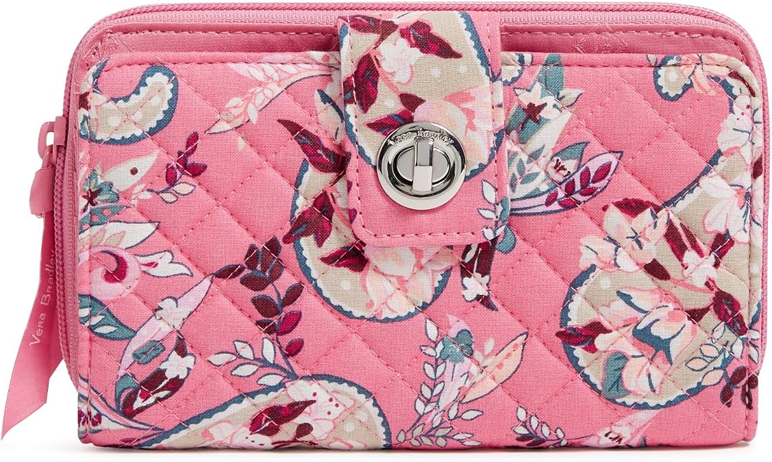 Cotton Turnlock Wallet With Rfid Protection