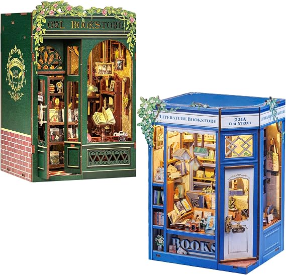 Cutefun 2Pcs Book Nook Bookstore Kit