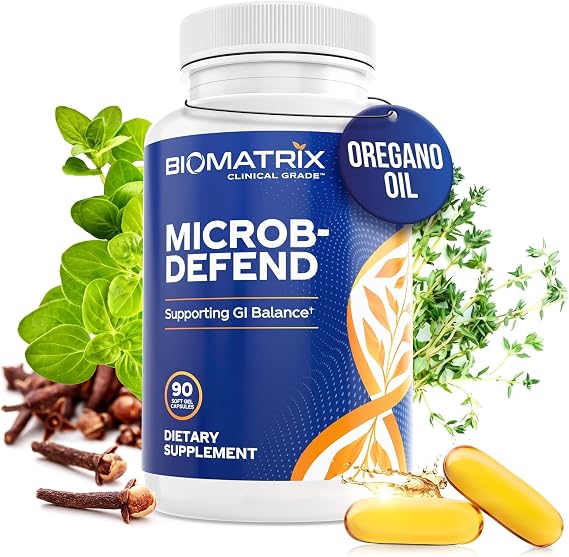 BioMatrix Biofilm Disruptor, Oregano Thyme & Clove Oil Digestive Supplement
