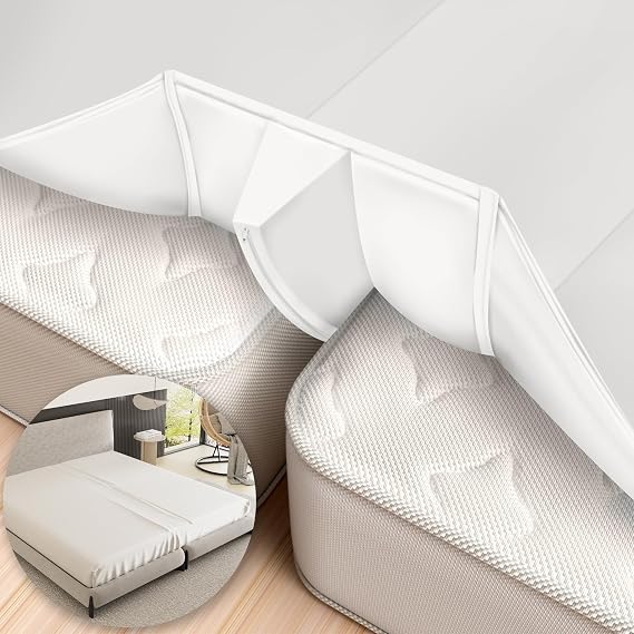 Upgraded 3-In-1 Bed Bridge Twin to King Converter, Split King Gap Filler for Adjustable Bed with Fitted Sheet, for King Size Mattresses, Mattress Connector to Close Gap, No-Slip Mattress Bridge, White