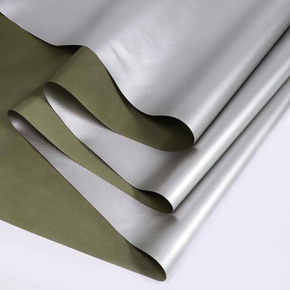 Waterproof UV Sun Protection Canvas Fabric, UPF 50+ Silver Backing 210 Denier Canvas Fabric for Outdoor/Indoor, Awning, Tent, Sunbrella, Camping, DIY Craft, 60" Wide, Sold by The Yard(Army Green)