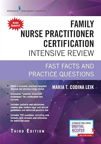 Family Nurse Practitioner Certification Intensive Review, Third Edition: Fast Facts and Practice Questions - Book and Free App Highly Rated FNP Exam Review Book