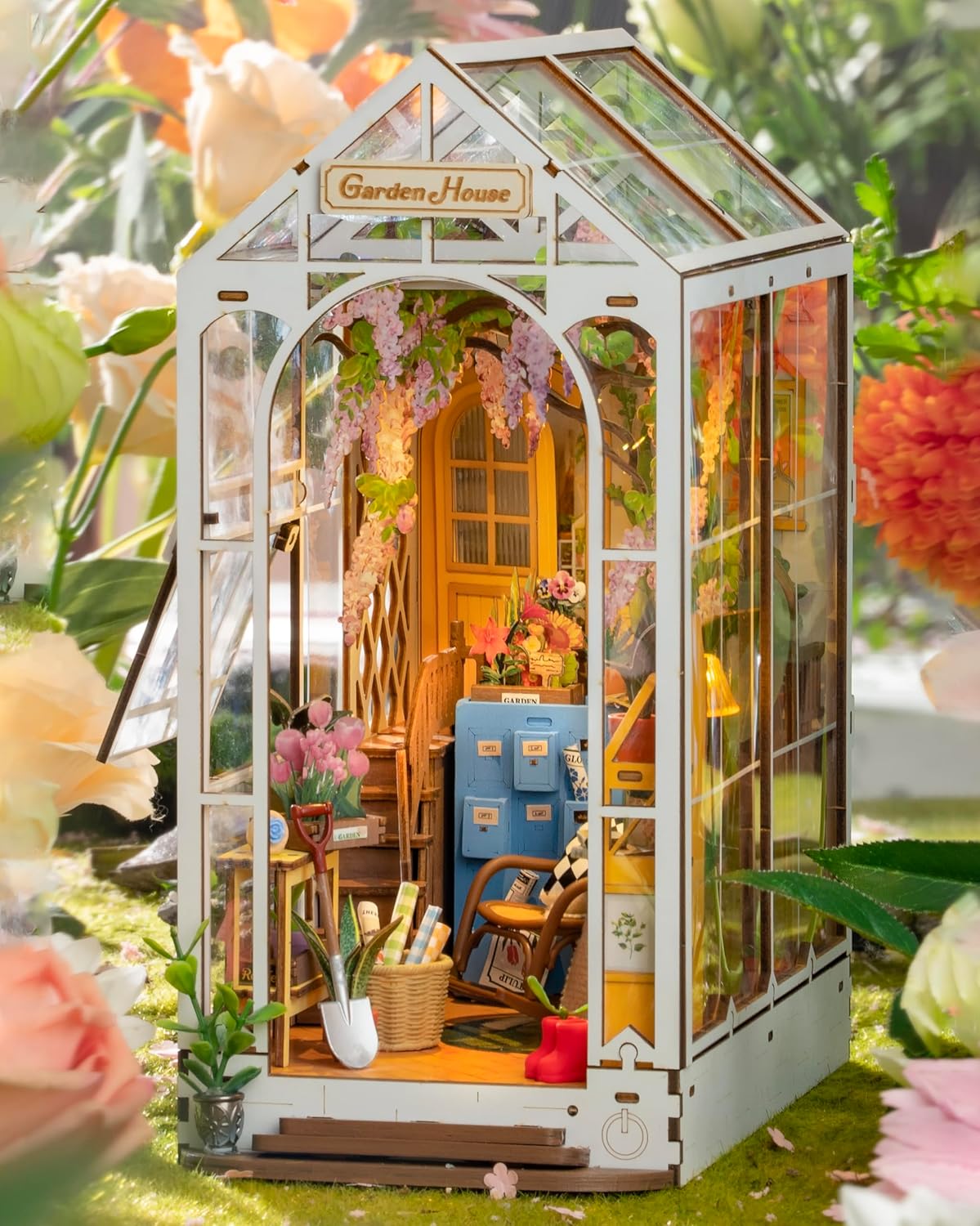 Rolife Book Nook Kits for Adults Shakespeare's Bookstore 3D Puzzles Miniature Dollhouse Models Kit for Adults to Build Bookshelf Decoration Halloween Christmas Birthday Gifts for Girls