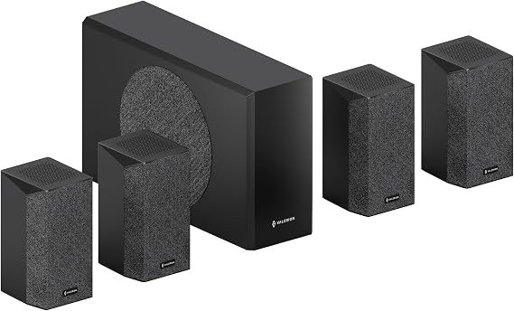 Valerion AWOL ThunderBeat 4.1.2, Wireless Dolby Atmos Surround Sound System, 720W Power, 4 Wireless Surround Speaker, 360° Dome Sound,lt;30ms Latency, Home Theater Sound System for Projectors