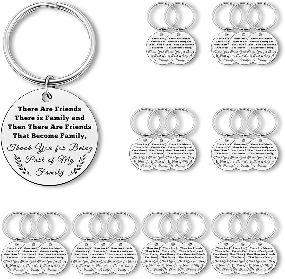 24PCS Funny Appreciation Gift Keychain Thank You Gift for Women Men Friends Mom Friendship Gifts for Friends Keyring Thanksgiving Day Present for Family Member Christmas Birthday