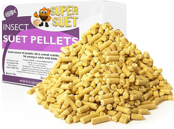 ASSORTED FLAVOURS Super Suet Premium High Fat Suet Pellets Ultra High Energy Suet Pellet Bird Feed ideal for all Garden Birds Food (3kg, Insect)