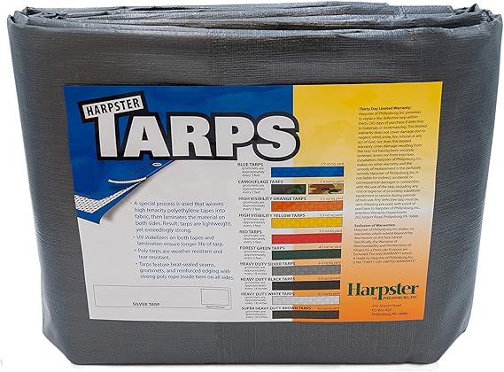Heavy Duty Silver Tarp 6 OZ., 25'x25'