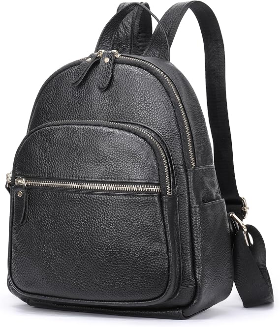 Mini Genuine Leather Backpack for Women Soft Casual Daypack Shoulder Purse Work Shopper Rucksack Christmas Handbag