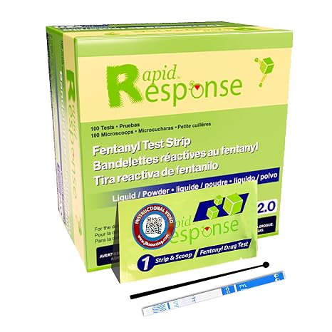 Rapid Response Fentanyl Test Strips, 100 Pack Bulk Drug Test Kit