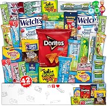 Mix Snacks Variety Pack for Adults - 42 Count Chips, Cookies &amp; Candy Bulk Snack Box Food Gifts - Assorted Healthy Variety Care Package for Mothers Day