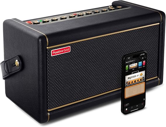 Positive Grid Spark 2 50W Smart Guitar Practice Amp & Bluetooth Speaker | HD amp & effects library, built-in looper, Smart app with Spark AI for electric, acoustic & bass guitars.
