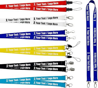 Custom Double-ended Lanyards Bulk Personalized 20-5000PCS with TextLogoPhoto for ID Badges, Customizable Neck Straps with Double Hook for Women Men Exhibitions Event Keys, Adults, Teachers