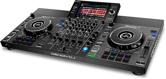 Denon DJ SC LIVE 4 Standalone DJ Controller with Stem Separation on 4-Decks, Wi-Fi Streaming, Build-in Speakers, Serato DJ and Virtual DJ Compatible - Black