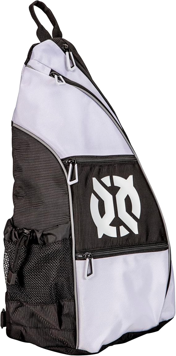 ONIX Pickleball Pro Team Sling Bag White/Black with Adjustable Strap, Spacious Storage, and Durable Design for Everyday Play