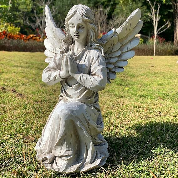 Garden Statues Angel Religious Fairies Garden Figures Garden Decoration Waterproof Angel Sculpture for Patio Lawn Yard Housewarming Decoration Gift-HSA1