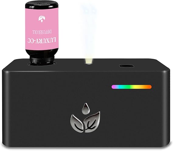 Waterless Diffuser for Essential Oils, Portable Scent Diffusers for Home, Rechargeable Air Aromatherapy Diffuser for Office Hotel (Excluding Essential Oils) (Black)