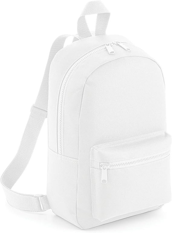 BagBase Mini Essential Knapsack Bag (One Size) (White)
