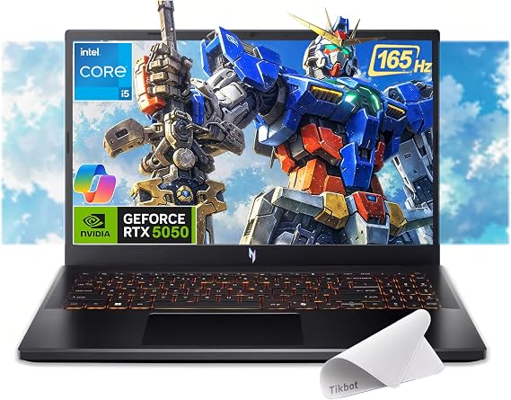 Acer Nitro V 15.6 FHD IPS 165Hz Gaming Laptop, Intel Core i5-13420H, NVIDIA GeForce RTX 5050 with 8GB GDDR7 VRAM, Win11H, w/Mouse pad (16GB RAM, 1TB PCIe SSD)
