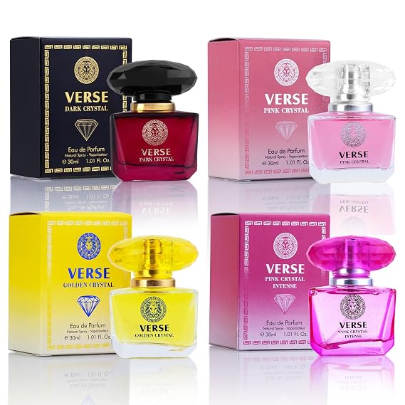 NovoGlow Verse 4-Piece Mini Fragrance Set for Women Light One - Refreshing Combinations of Floral, Fruity & Woody Scents -Ideal EDP Beauty Gift