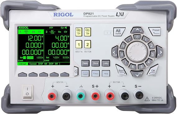 Rigol DP821 Programmable Linear Dc Power Supply,2 Channels,140W Total Power,Maximum Output Range 60V/1A || 8V/10A