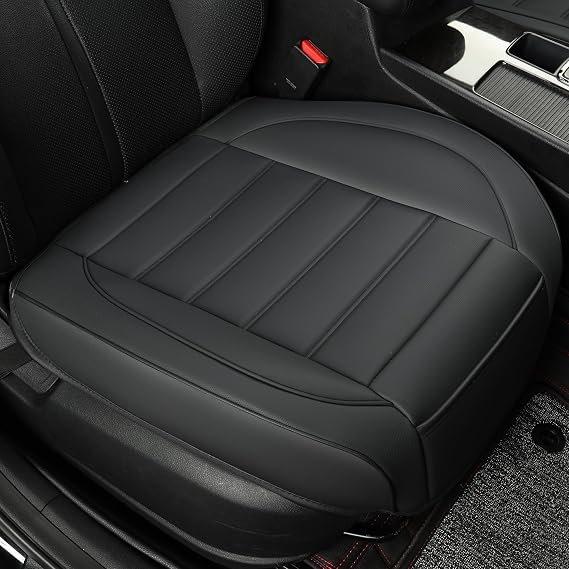 1 Pack Leather Front Car Seat Cover,Bottom Seat Cover for Cars,Driver Car Seat Cushion Cover,Luxury Seat Protectors,for Most Vehicles,Sedan,Truck,SUV(Black)