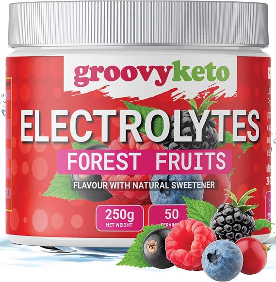 Groovy Keto Electrolytes Powder - 250g tub, 50 Servings, Sugar Free, Gluten Free, Zero Calories, Fasting, Hydration for Keto (250g, Forest Fruits)