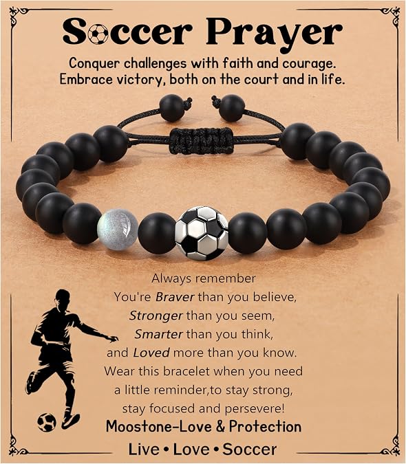 JoycuFF Basketball Soccer Baseball Gifts for Teenage Bracelet Gifts for Son Grandson Players, Christmas Graduation Birthday Gifts for His Men